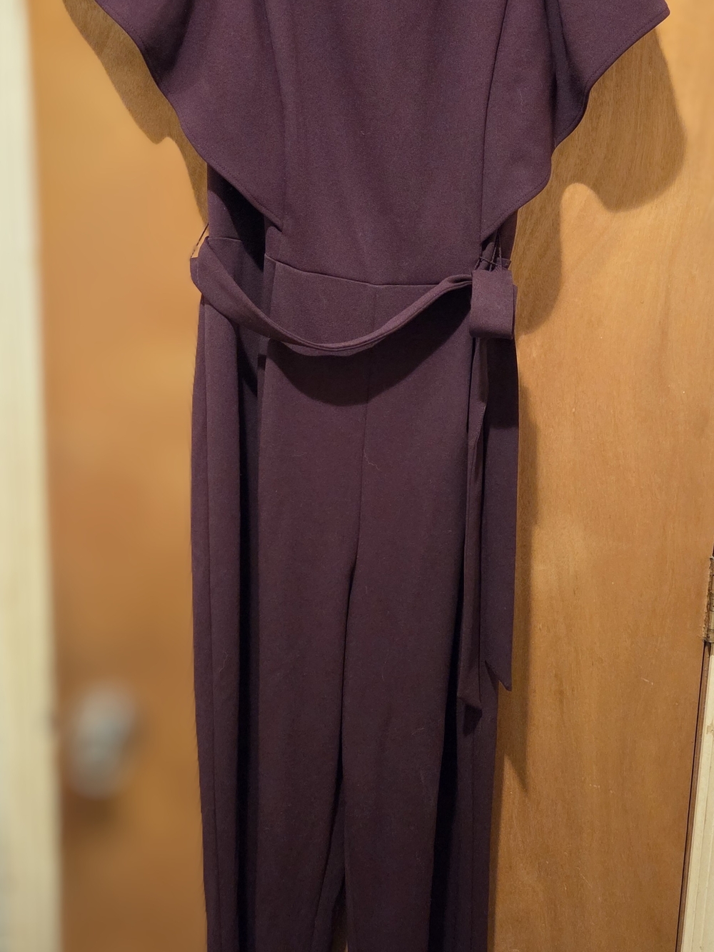 Deep Plum Jumpsuit with Waist Tie